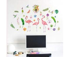 ZBYLL Mural Flamingo Porche Salle à Manger Salon penderie Armoire Murale Stickers Paper