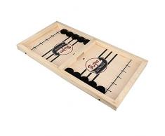 QDYL Hockey de Bureau, Jeu de Palet à Fronde Rapide, Jeu de Plateau de Palet à Fronde Rapide, Mini Table de Curling en Bois pour Enfants