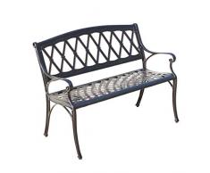 Banc Extérieur 2 places en Métal- Siège en Fonte aluminium Robuste Résistant intempéries avec Finition bronze Vintage - Chaise de jardin 2 places légère Style treillis Idéal pour Patio Pelouse Véranda