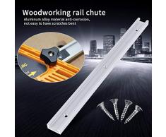 1 morceau 400mm T-Slot Piste en Alliage d'Aluminium T-Track avec 4pcs Auto-ruban Vis pour Scie à Table de Bois ou de Routeur (rail T)