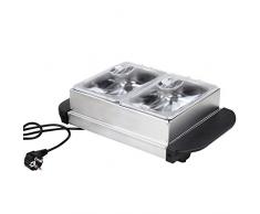 Chauffe-Plat | Électrique, en Acier Inoxydable, Maintien de la Température, Capacité (2x1,5L / 2x2,5L / 3x1,5L / 3x2,5L) et Set (1 ou 2 Pièces) au Choix | Chauffe-Buffet, Chafing Dish (2x1,5 L)