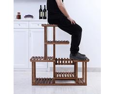 CAIJUN Bois Massif Supports à Fleurs Déplacer la poulie intérieur Assemblée Pots Vitrine, 2 Couleurs Pot de Fleurs Étagères D'angle (Couleur : # 2, Taille : 85*25*96cm)