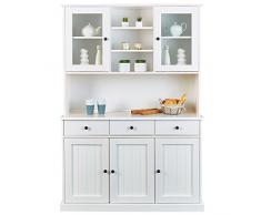 AltoBuy Bidart - Buffet Vaisselier 5 Portes 3 Tiroirs