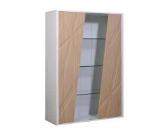 Salle à Manger Complète Blanc/Chêne - JODIE n°1 - L 160 x l 90 x H 75 - NEUF