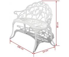 Banc de jardin Banc Banc Banc de parc mobilier de jardin en fer 2 places aluminium blanc,White