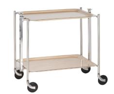 Platex - 500250MBBL - Textable - Bouleau - La Table Roulante - Pliante - Montants Chromés
