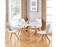 Designetsamaison Table à Manger Ronde scandinave en Bois 100cm - Umbria