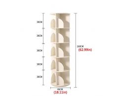 Jcnfa-Étagère Étagère Rotative Rangement sur Tablettes Vitrine Bibliothèque Plaque Tournante Ronde Bibliothèque d'angle Sizes 4 Tailles (Couleur : Blanc, Taille : 18.11 * 18.11 * 62.99in)