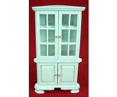 Maison de poupée Vitrine/buffet D'angle Bois Meuble divers. Couleurs miniatures, 1:12 - Blanc