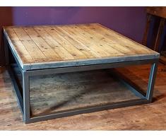 Table basse industrielle en bois et métal