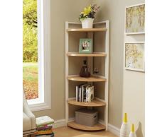 CAIJUN Corner Étagère Acier Bois Étagère Corner Trépied Corner Vitrine, 3 Couleurs Pot de Fleurs Étagères D'angle (Taille : A-150cm)