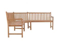 vidaXL Teck Massif Banc dangle Marron Banc de Jardin Banquette Terrasse