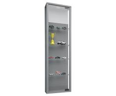 VCM 911788 Stano Vitrine sans Éclairage LED Bois/Verre Argent 115 x 33 x 18 cm