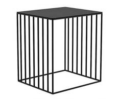 ZGONGLQQ Tables de Chevet, Table de Chevet en Fer forgé, Meuble dangle vitrine Minimaliste Moderne pour la Maison, pour Salon/Chambre/Bureau, 4 Couleurs Disponibles (Couleur: Noir)
