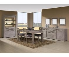 Matelpro-Vaisselier/argentier contemporain portes vitrées coloris cottage oak Tania