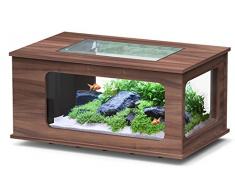 Aquarium table LED 100X63 cm noyer foncé