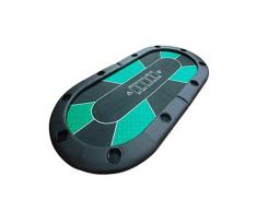 MGIZLJJ Poker Portable Pliable Table Ovale rembourré Pliant 2-en-1 Poker Table de Jeu avec étui de Transport for 10 Joueurs Facile à Rouler et emballez (Color : Green)