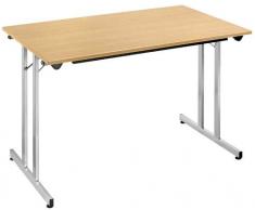 SODEMATUB Table pliante rectangulaire 1200 x 800 mm Hêtre / Alu