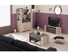 Matelpro-Table basse contemporaine coloris chêne/bêton Avorio