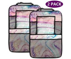 XZfly 2PK Banquette Arrière Organisateur De Voiture Liquide Marbre Motif Belle Poches De Rangement Abstrait Arrière Siège Organisateur Siège De Voiture Organisateur