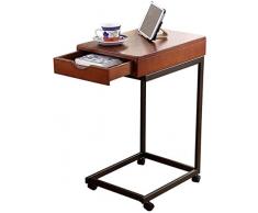 Table basse moderne Simple Petit Canapé ronde en bois massif Enfilade Salon dangle Support for ordinateur portable avec tiroir (Color : B)