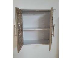 Tendance – placard mural Stockholm à double porte mdf, bois, blanc/chêne, 52 cm x 22 cm x 53,5 cm