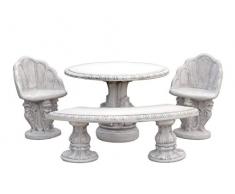 Massive Table de jardin meubles de jardin banc Chaises en pierre au gel