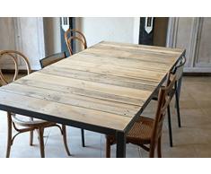 Table de salle à manger industrielle en bois et métal