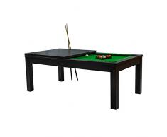 Rendez vous déco Table de Billard rectangulaire Convertible Bois foncé Tapis Vert