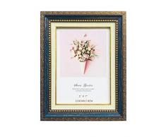 MUAMAX 5 x 7 Cadres Photo Bleu Vintage Cadres Bleus pour la Maison, Le Bureau, la décoration de Table et Le Mur à Suspendre