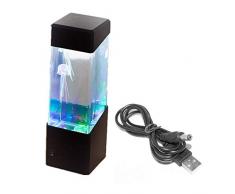 ouying1418 Bedside LED Light Table Motion Lamp Jellyfish Lamps Aquarium Atmosphere Light,transparent,Jellyfish