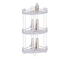 MSV 2108558 Agadir Etagère dangle pour Douche avec 3 Niveaux en Blanc