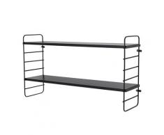 Étagère Murale en Métal et Bois Noir Minimaliste