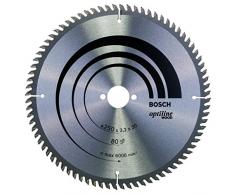 Bosch 2608640660 Lame de scie circulaire Optiline Wood pour scies circulaires de table Ø 250 mm, 80 dents,1 pièce