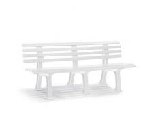 Banc dextérieur en Plastique - à 9 Lames - Coloris Blanc - Longueur 2000 mm - Banc pour Parc - Banc pour Jardin - Style Anglais - PVC résistant