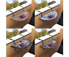 vidaXL Table de Balcon Suspendue Demi-Circulaire Terre Cuite Blanc