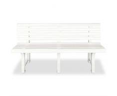 vidaXL Banc de Jardin 145,5x49x74 cm Plastique Blanc Patio Terrasse Parc