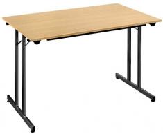 SODEMATUB Table pliante TPMU126HN, 1.200 x 600 mm,hêtre/noir