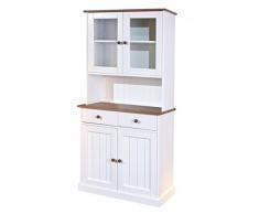 AltoBuy Socoa - Buffet Vaisselier 4 Portes 2 Tiroirs