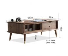 table basse Moderne Table basse Noyer Noir Salle de séjour Table à thé Vitrine Table d'angle Unité d'affichage de stockage