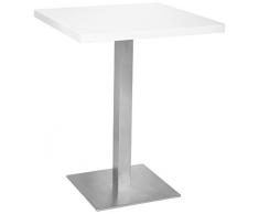 SixBros. Table de Bar - Table Bistro en MDF Blanc 60x60x75 - M-BT60/1855