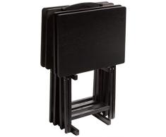 PJ Wood 5-Piece pliant Tv Plateau de table & Snack Noir