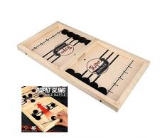 ZN Table Desktop Battle 2 in 1 Ice Hockey Game, Play Like Renju, Fast Sling Puck Game Paced SlingPuck Winner Board Game Toys Juego Adult Child