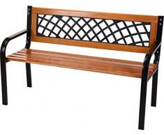 MaxxGarden Banc de Jardin - 2 Places en métal et Bois - avec accoudoir - 118x50x75 cm