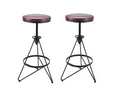 NUBAO Contre-Chaise, Tabouret Haut, Tabouret De Bar, Support Triangulaire Table Et Chaise Simple Vintage en Bois Massif Bar Restaurant Café Ascenseur 62-80cm 2 Couleurs (Couleur : Wood Color ×2)