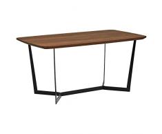 Marque Amazon - Rivet - Table de salle à manger au style industriel, largeur 160 cm, Noyer