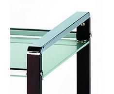 Kela 21425 étagère de salle de bain sur roulettes, 3 étages verre, 36 x 36 x 70 cm, Fina
