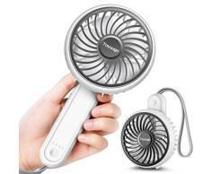 toyuugo Ventilateur Portable Mini Ventilateur électrique USB avec Fonction Banc dénergie 2200 mAh Batterie Rechargeable pour Voyage et Maison Blanc