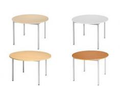 SODEMATUB Table universelle 120ROHA Ronde Diamètre 1200 mm Hêtre/alu