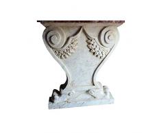 Paire de cave en marbre blanc carrara pour table